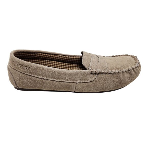 Rheson Womens Suede Loafers Size 10 Beige - Picture 13 of 14